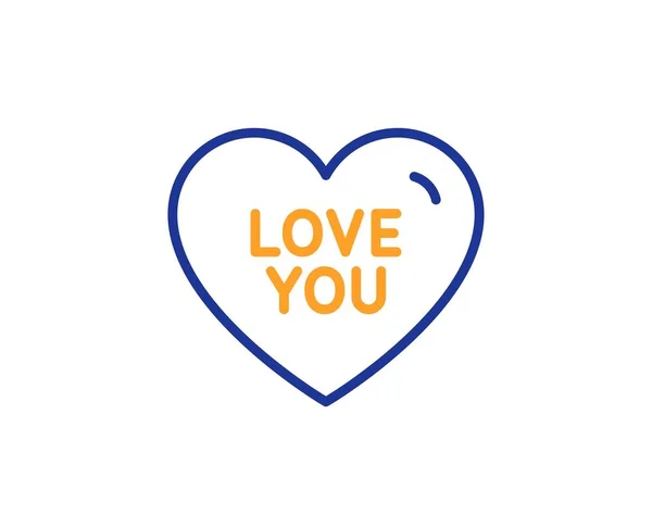 Love you line icon. Милый знак сердца. День Святого Валентина. Вектор — стоковый вектор