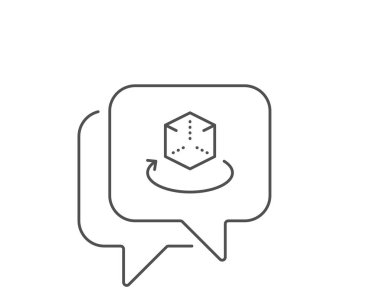 Artırılmış gerçeklik çizgisi simgesi. Vr simülasyon işareti. 3d küp. Vektör