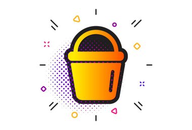 Temizleme kova simgesi. Çamaşır Ekipmanı. Vektör