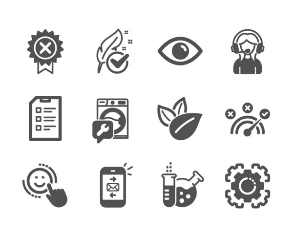 Conjunto de ícones de Tecnologia, como Suporte, Laboratório de Química, Correio. Vetor — Vetor de Stock