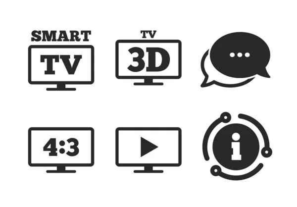Smart TV-modus pictogram. 3D-televisie symbool. Vector — Stockvector