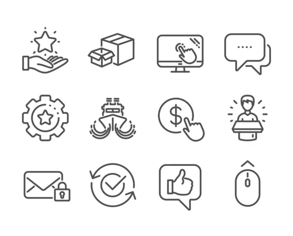 Conjunto de iconos de la tecnología, tales como pantalla táctil, Como, Deslizar hacia arriba. Vector — Vector de stock