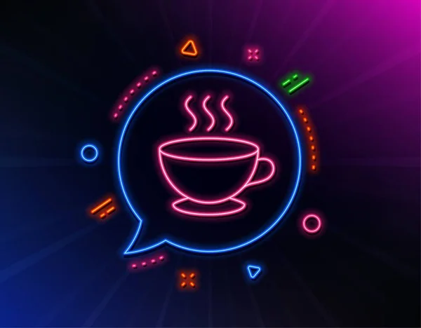 Coffee cup line icon. Hot cappuccino sign. Tea drink mug. Vector
