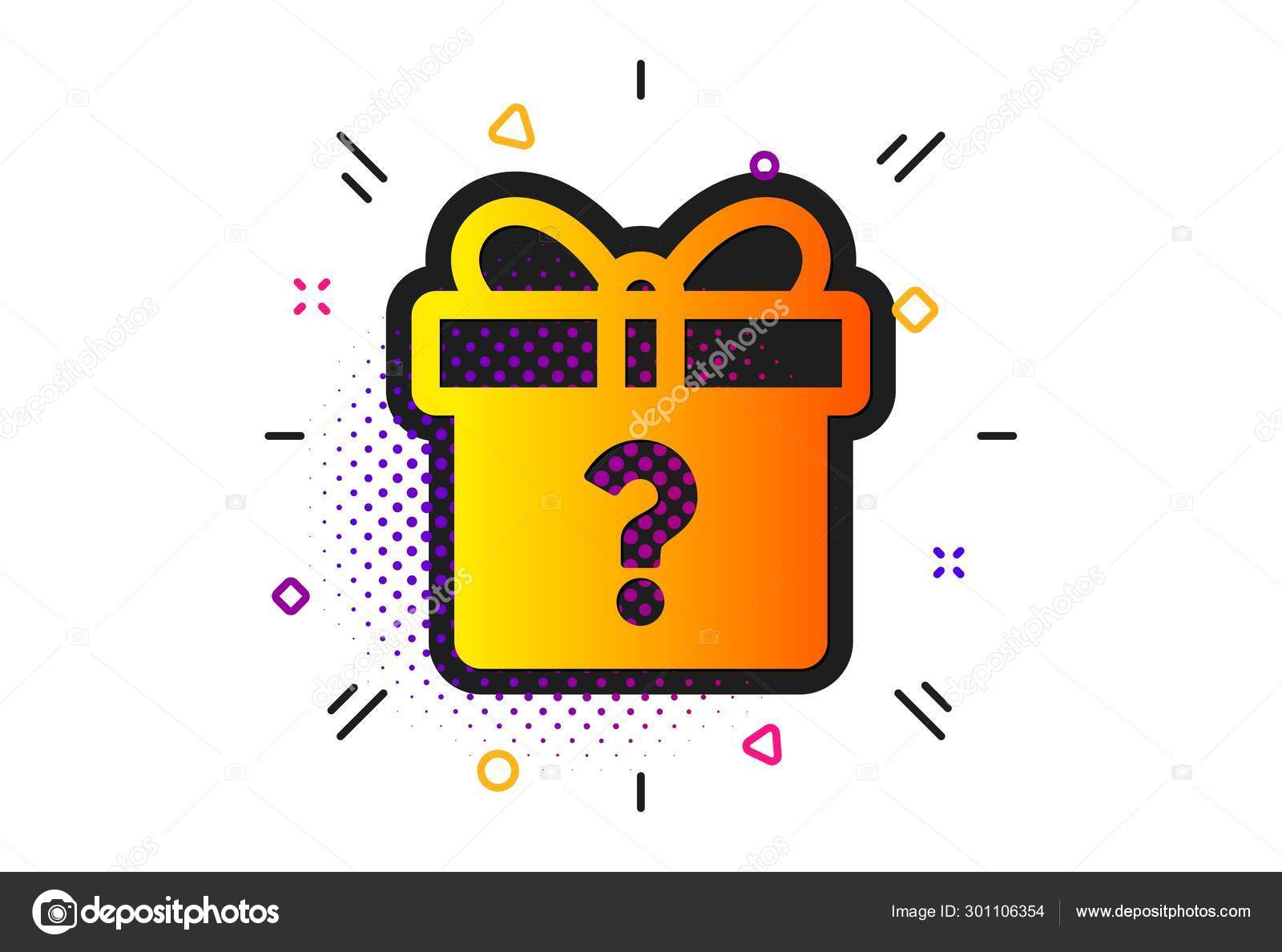 Gift box with Question mark icon. Present. Vector Stock Vector Image by