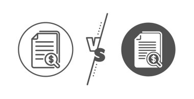 Finansal belgeler satır simgesi. Denetim veya muhasebe işareti. Vektör