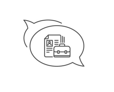 Cv satır simgesi ile iş durumu. Portföy işareti. Vektör