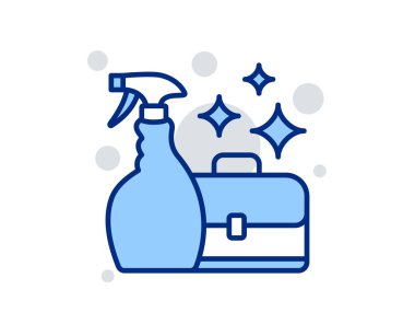 Temizleme püskürtme hattı simgesi. Servis diplomatı. Vektör