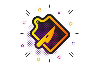 Kesme tahtası simgesi. Çatal bıçak takımı işareti. Pişirme bıçağı. Vektör