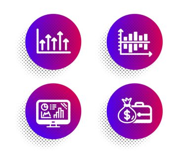 Büyüme grafiği, Analytics grafiği ve Diyagram grafik simgeleri ayarlanır. Maaş tabelası. Vektör