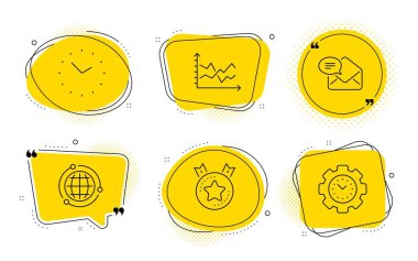 Zaman, Yeni posta ve Diyagram grafik simgeleri ayarlanır. Küre, Sıralama yıldız ve Zaman yönetimi işaretleri. Vektör