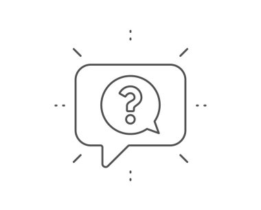 Soru işareti satırı simgesi. Konuşma balonu yardım edin. Vektör