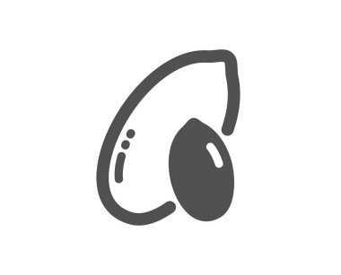 Yer fıstığı simgesi. Lezzetli fındık işareti. Vegan yemek. Vektör