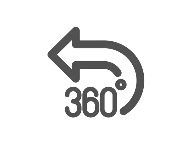 360 ikona stopni. Znak symulacji VR. Widok panoramiczny. Wektor — Wektor stockowy