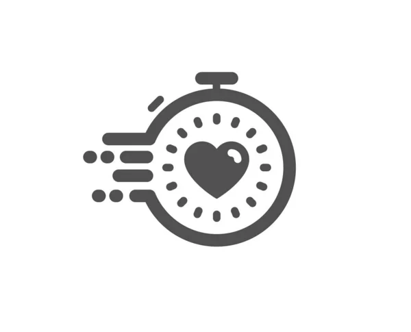 Icono del temporizador. Signo de gestión del tiempo. Cronómetro con corazón. Vector — Archivo Imágenes Vectoriales