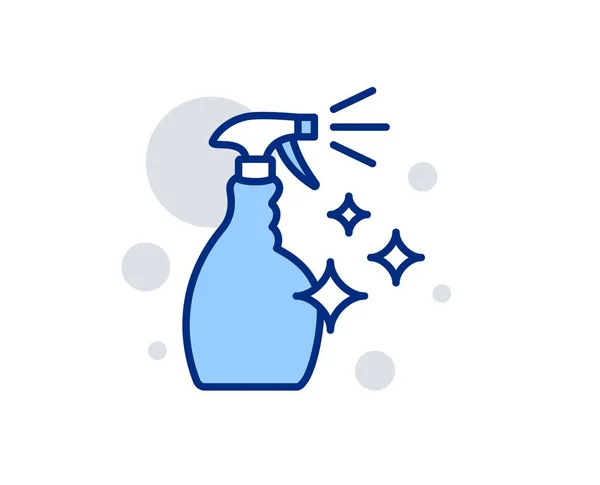 Icono de línea de pulverización. Líquido de lavado. Vector — Vector de stock