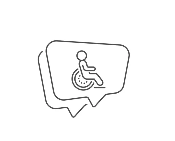 Icono de línea de discapacidad. Señal de persona discapacitada. Servicio de hotel. Vector — Vector de stock