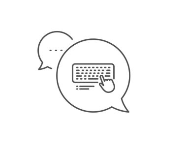 Klavye çizgisi simgesi. Bilgisayar bileşeni aygıt işareti. Vektör