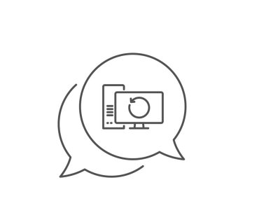 Kurtarma bilgisayar satırı simgesi. Yedekleme veri işareti. Bilgileri geri yükleyin. Vektör