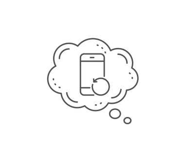 Kurtarma telefon satırı simgesi. Yedekleme veri işareti. Akıllı telefon bilgilerini geri yükleyin. Vektör