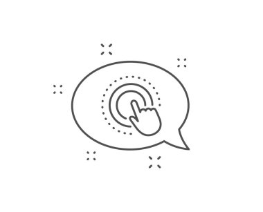 El çizgisi simgesine tıklayın. Dokunmatik ekran lı hareket işareti. Itme eylemi. Vektör