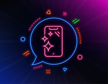 Akıllı telefon temiz ekran çizgisi simgesi. Telefon tabelası. Mobil cihaz. Vektör