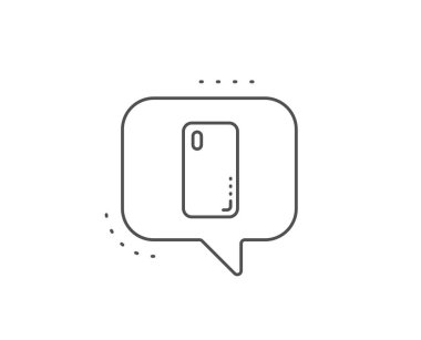 Akıllı telefon kapak çizgisi simgesi. Telefon tabelası. Mobil cihaz. Vektör