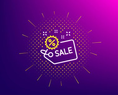 Satış etiket çizgisi simgesi. Alışveriş indirimi işareti. Vektör