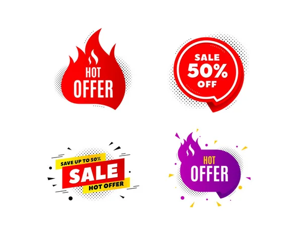 Insigne de bannière. Offre spéciale tags de réduction. Modèles de forme de vente coupon. Meilleur badge d'offre. Des icônes super discount. Vecteur — Image vectorielle