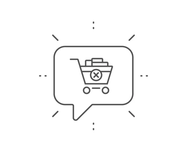 Verwijder het pictogram van de winkelwagenregel. Online kopen. Vector — Stockvector