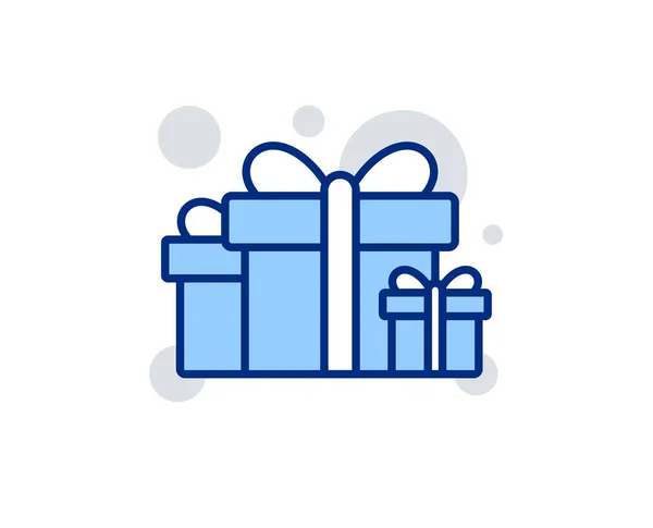 Cajas de regalo icono de línea. Signo de presentación. Vector — Vector de stock