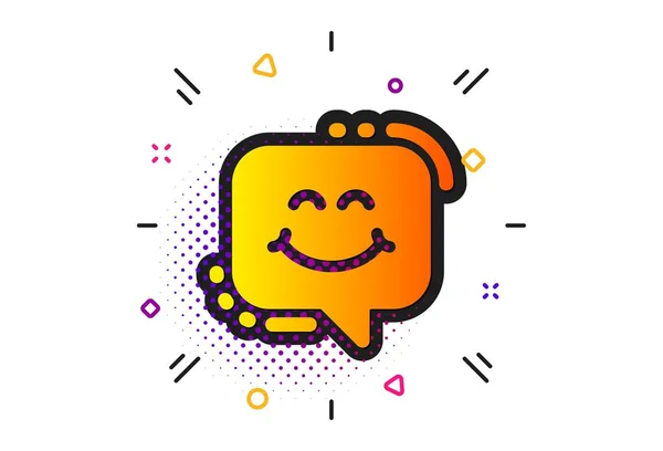 Smile chat icon. Happy emoticon sign. Speech bubble. Vector