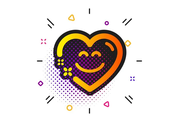 Smile chat-pictogram. Gelukkige emoticon teken. Hart toespraak bubble. Vector — Stockvector