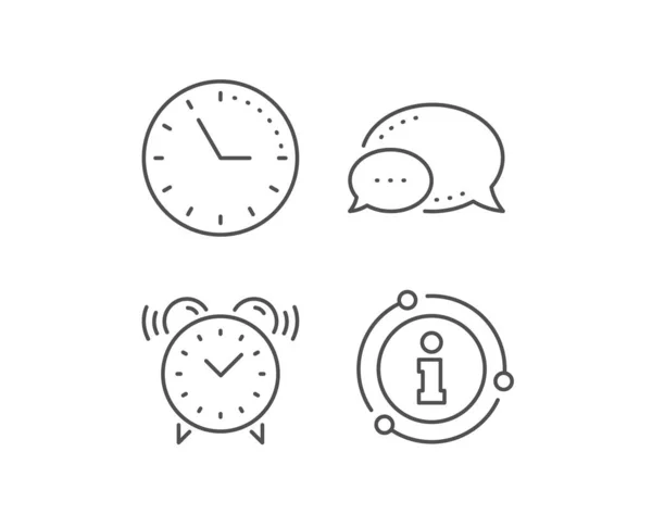 Icono de línea de reloj de alarma. Señal de tiempo. Vector — Vector de stock