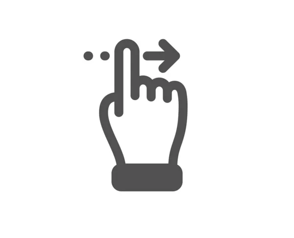 Icona gesto touchscreen. Fai scorrere il segno della freccia destra. Passare l'azione. Vettore — Vettoriale Stock