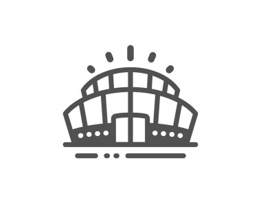 Arena stadyum simgesi. Spor kompleksi işareti. Şampiyonluk binası. Vektör