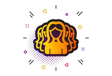 Grup Kadın simgesi. Takım çalışması işareti. Vektör