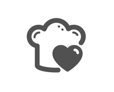 Yemek şapkası simgesi. Şef işareti. Yemek hazırlığı. Vektör