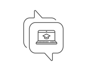 Online Eğitim satır simgesi. Not defteri işareti. Vektör