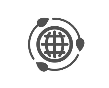 Eko enerji simgesi. Yeşil dünya işareti. Ekoloji gücü. Vektör