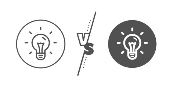 Idea line icon. Light bulb sign. Vector