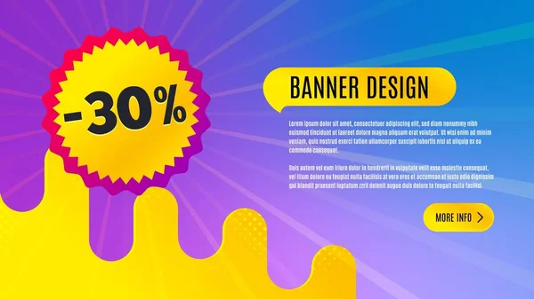 Venta 30 por ciento fuera de placa. Forma de banner de descuento. Vector — Vector de stock