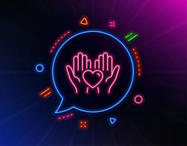 Mantenga el icono de línea de corazón. Amigos signo de amor. Mano de amistad. Vector — Archivo Imágenes Vectoriales