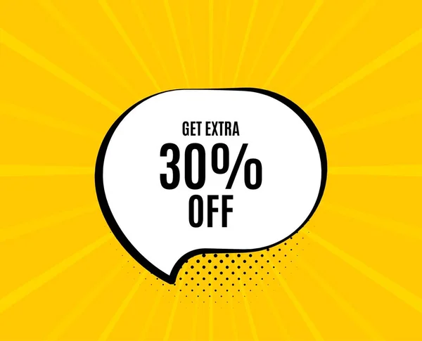 Get Extra 30% off Sale. Discount offer sign. Vector — Stock Vector