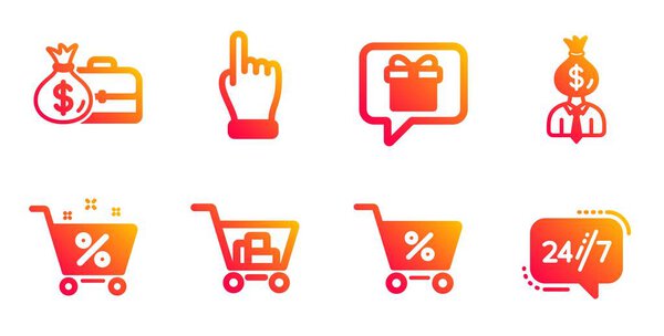 Интернет-шоппинг, процент займов и иконки зарплаты. Менеджер, список желаний и специальные предложения. Вектор
