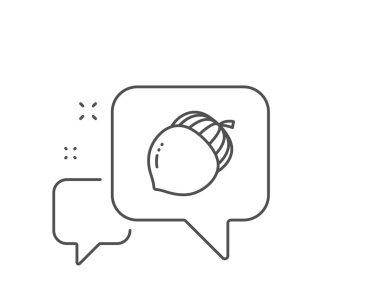 Meşe palamudu fındık çizgi simgesi. Oaknut işareti. Meşe ağacı tohumu. Vektör