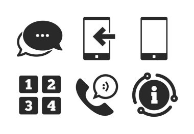 Telefon simgeleri. Çağrı merkezi destek simgesi. Vektör