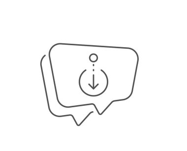 Ok çizgisi simgesini aşağı kaydırın. Kaydırma ekran işareti. Sayfayı kaydırın. Vektör