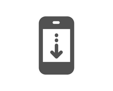 Telefon simgesini aşağı kaydırın. Kaydırma ekran işareti. Sayfayı kaydırın. Vektör