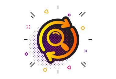 Arama simgesi. Sonuçları bul işaretini yenileyin. Vektör