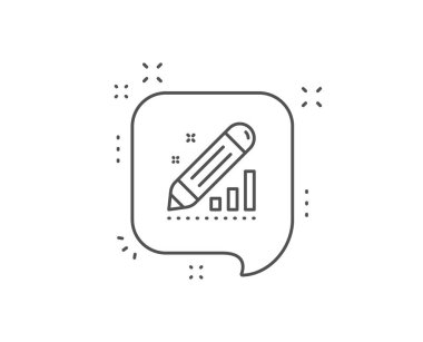 İstatistik satırı simgesini düzenle. Kalem grafiği işareti. Seo yönetimi. Vektör